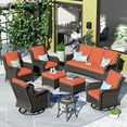 thumbnail image 2 of Ovios 8 Pieces Outdoor Patio Furniture with Swivel Chairs Wicker Patio Sectional with Sofa for Backyard, 2 of 5