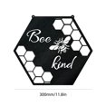 thumbnail image 3 of Letrero Colgante De Colmena De Abejas Letrero colgante de colmena de abejas de acero inoxidable, colgantes de arte de pared (negro B) Sywqhk Libre de BPA, 3 of 7