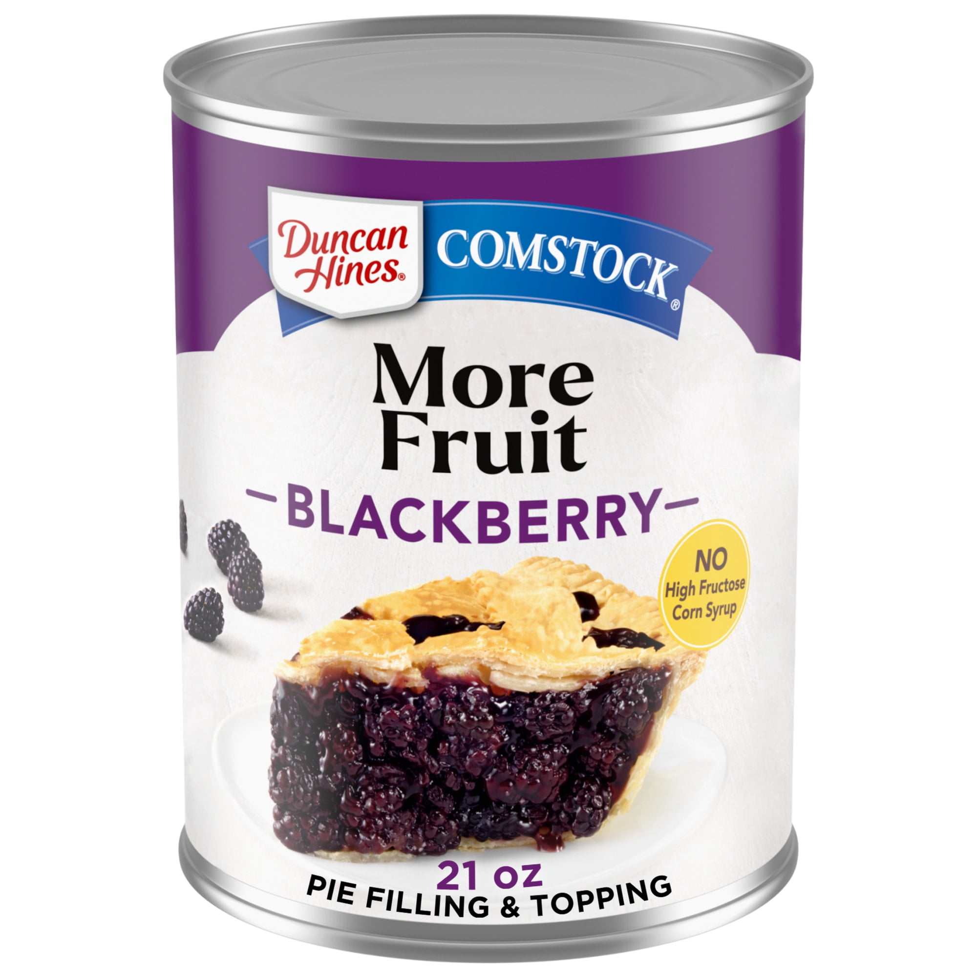 (3 pack) Duncan Hines Comstock More Fruit, Blackberry Pie Filling and Topping, Ready to Use, 21 oz.