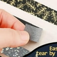 thumbnail image 3 of Juego de 10 rollos de cinta adhesiva Washi negra con lámina de patrón dorado plateado, suministros de diario decorativos estéticos de luna y estrella para planificador, Bujo, proyectos artísticos, 3 of 5