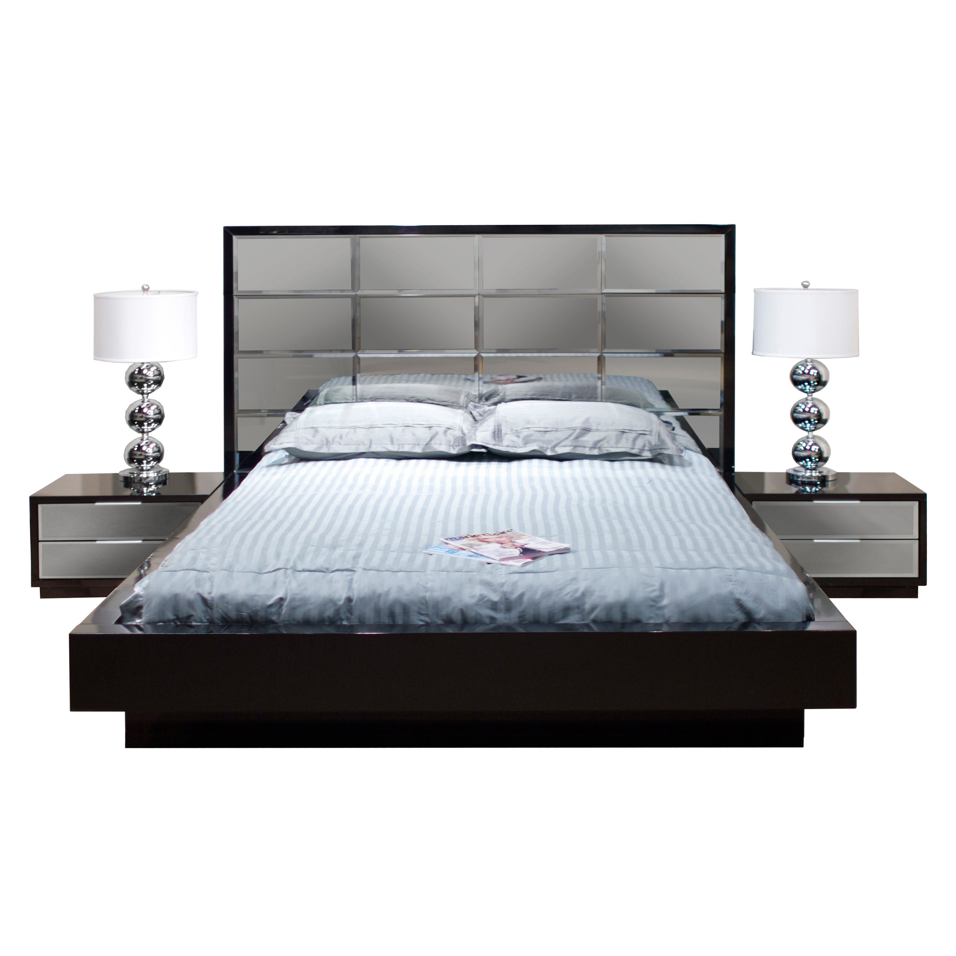 Mera Mirrored Platform Bed