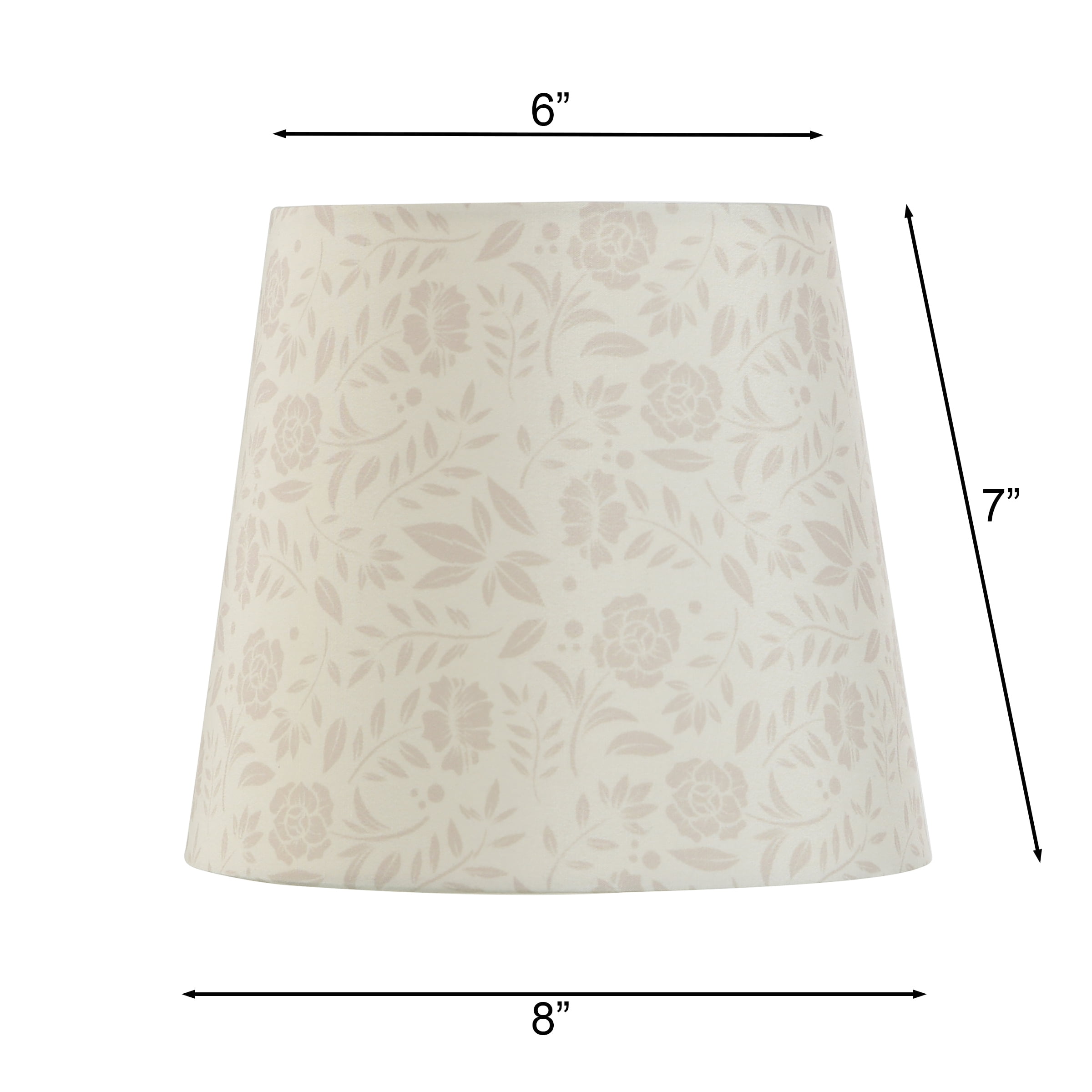 Mainstays Floral Accent Contemporary Polyester Lamp Shade, 8"L x 8"W x 7"H