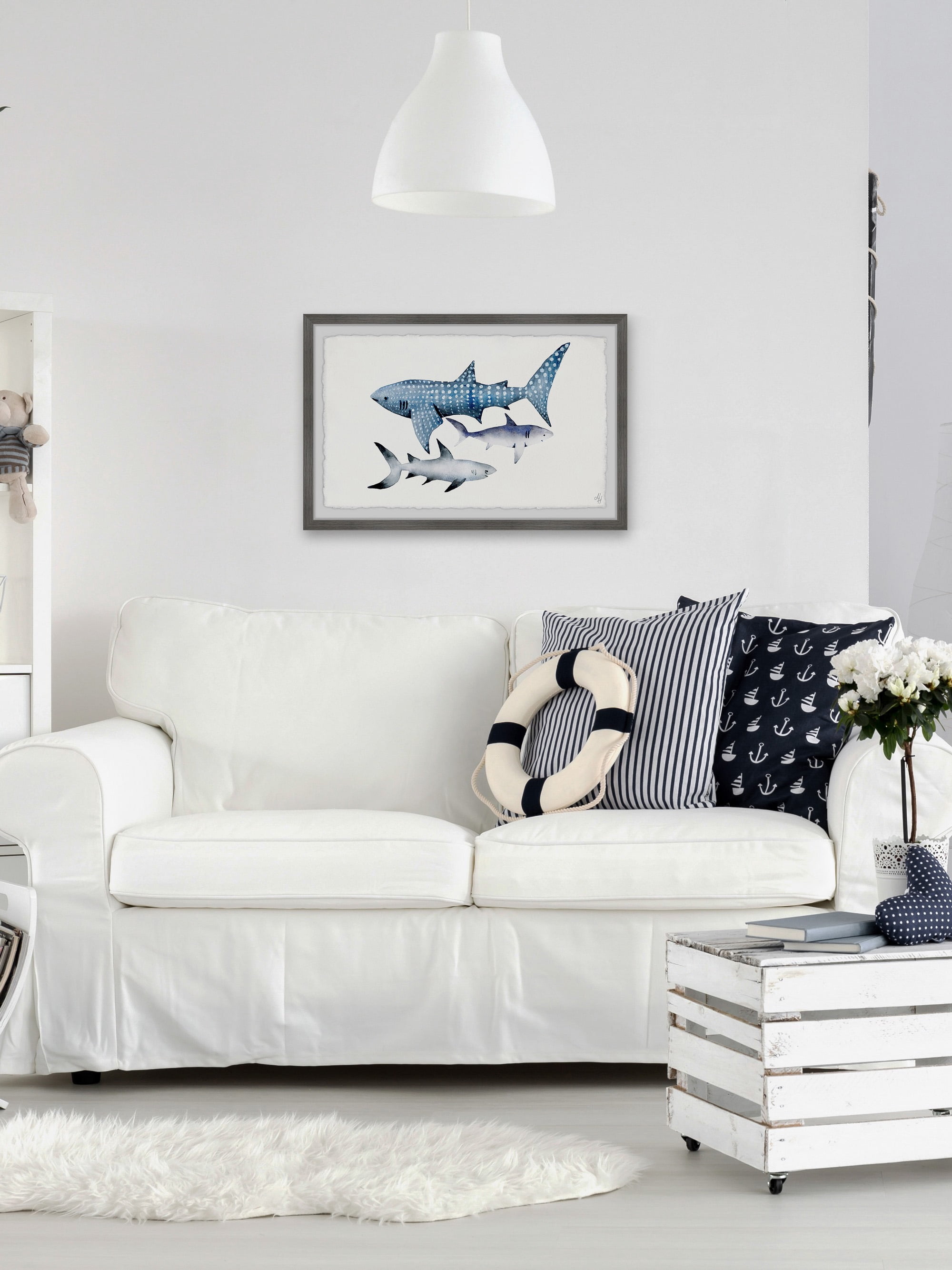 Marmont Hill Dotted Shark Framed Wall Art