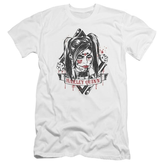 Batman Arkham Knight Sugar Quinn Premium Canvas T-Shirt Adult Slim Fit 30/1 White