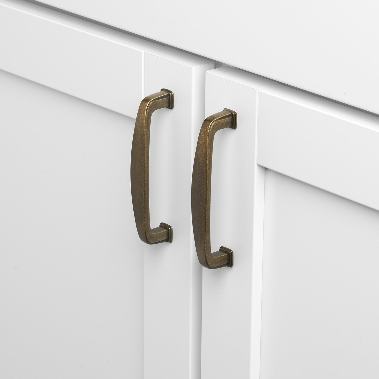 GlideRite 3-3/4 in. Center Classic Cabinet Pull Handles, Antique Brass, Pack of 10