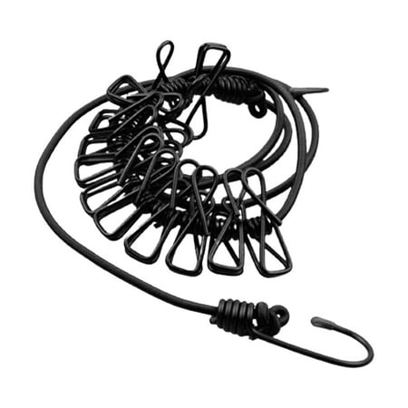 

Clothes Line Laundry Cord Portable Essentials Rack Clothe Drying Travel Clothesline Clothes Drying Line for Outdoor RV Family Hiking Travel Black