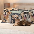 thumbnail image 3 of Funny Dog Print Outdoor Waterproof Pillow Covers, Summer Modern Animals Decorative Rectangle Throw Pillowcase Sofa Cushion Sham for Patio/Couch/Chair, 20"x12" 2 Pack, 3 of 8