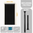thumbnail image 2 of UniVerse 100% Blackout Sliding Door Curtains for Doorways, Accordion Doors for Doorway, Magnetic Door Curtain for Bedroom Living Room Doorway Curtain Sets Included Rod, 1Pack, W45 x L80 Inch, Black, 2 of 16