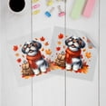 thumbnail image 3 of Welcome Fall Shih Tzu Enjoys School Time Autumn Fall Leaves Cutout Transfer Sticker Lion Dog Lover Gifts Transparent Decal Art Decor - 02013, 3 of 5