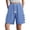 Blue, variant on Maean Womens Summer Shorts Knee Length Wide Leg Long Shorts Casual Drawstring Lounge Short with Pockets