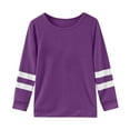 thumbnail image 2 of Long Sleeve Shirts for Girls 2026 Spring Fall Fashion Crewneck Cute Color Block Tshirt Shirts Girls Blouse Top, 2 of 5