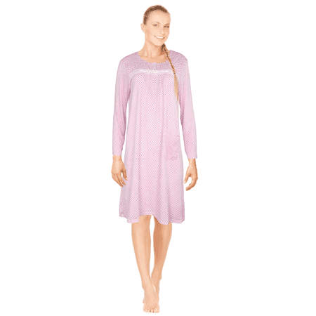 

JEFFRICO Womens Long Sleeve Nightgowns Sleepwear Soft Pajama Dress Nightshirts