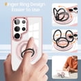 thumbnail image 5 of Allytech Crystal Clear Case for Samsung Galaxy S23 Ultra with 360° Rotatable Ring Holder Kickstand, [Compatible with MagSafe] Soft Bumper + Hard PC Hybrid Protective [Non-Yellowing] Case, Pink, 5 of 7
