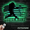 thumbnail image 3 of Craftnamesign Custom Baseball US Flag Metal LED Light, Custom American Softball Player Name Sign, 3 of 5