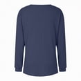 thumbnail image 5 of Towmus Women Ribbed Knit Tops Dressy Long Sleeve Shirts Fall Lightweight Sweatshirt, Navy, M, 5 of 5