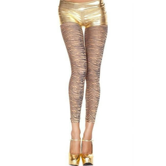 Music Legs Women's Women's Tiger Print Opaque Thigh High Leggings; Tiger 35806-TIGER