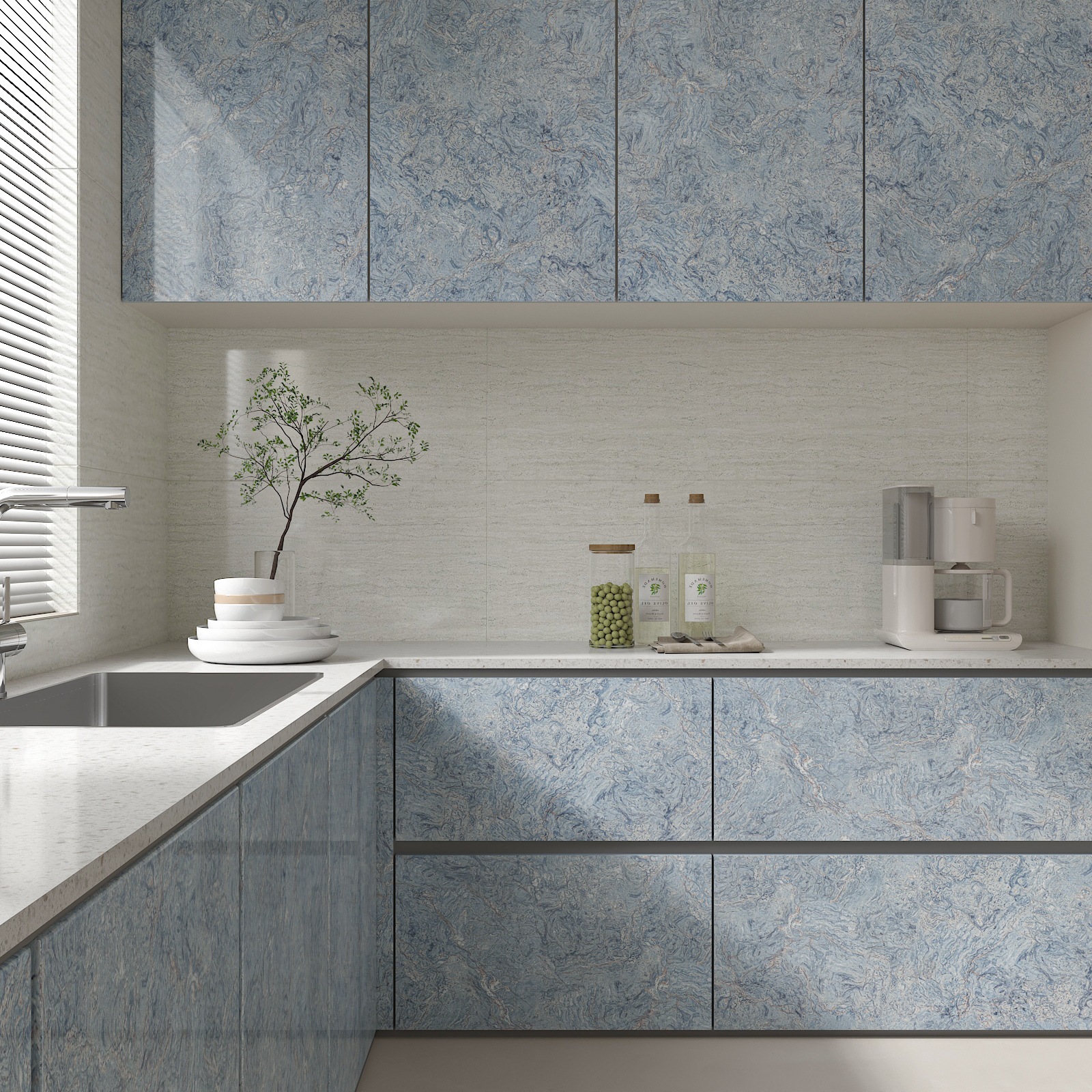 CHIHUT Blue Marble Contact Paper for Countertop Waterproof Peel and Stick Marble Wallpaper for Kitchen Self Adhesive Removable Paper Wall Paper Vinyl Wrap for Cabinets Bachsplash 17.7”x236”