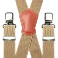 thumbnail image 3 of KAMBERFT Heavy Duty Champagne Suspenders for Men with 4 Strong Metal Clips, 1.5 inch Wide, 3 of 4