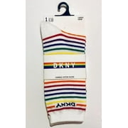 DKNY Women's Pride Rainbow Stripe Crew Socks, White/Multi, 4-10