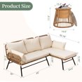 NICESOUL 3PCS Boho Patio Sectional Furniture Wicker Outdoor Sofa