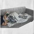 thumbnail image 6 of Diamond Soft Flannel Fleece Throw Blanket, Playing Cards Diamonds Hearts Clubs Spades Casino Theme Charm Art Graphic Design, Cozy Plush for Indoor and Outdoor Use, 60" x 80", White Grey, by Ambesonne, 6 of 6