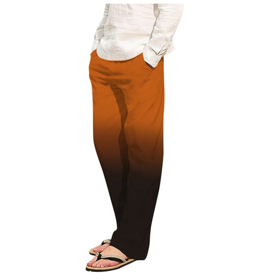 HomeGardon Mens Pants Men's Cotton Joggers - Comfortable Baggy Sweat Pants, Casual Elastic Waist Lounge Pajama Yoga Pants Men's Loose Beach Pants Lightweight Wide Leg Trousers,S-XXL