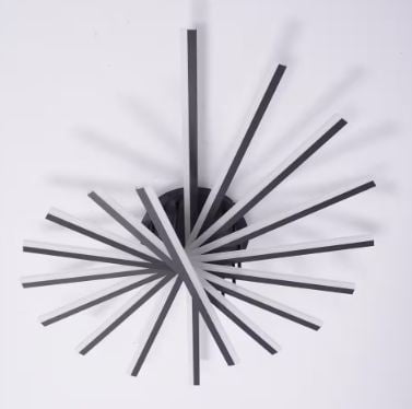 Open Box Oukaning 47 in. 9-Light Black Integrated LED Modern Creative Flush Mount Ceiling Lamp