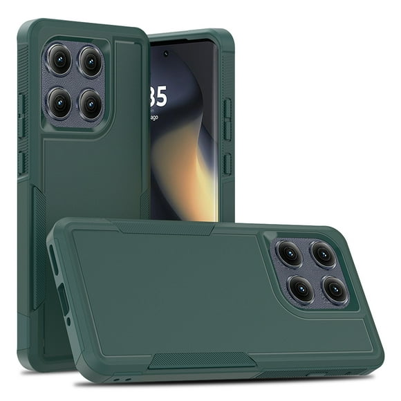 Decase for Motorola Edge (2025) Case,Heavy Duty Hybrid 2 in 1 Hard PC+Soft Flexible Rubber Silicone Dual-Layer Cover,Shockproof Protective Phone Case for Motorola Edge (2025),Darkgreen