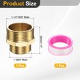 thumbnail image 2 of Uxcell Brass Pipe Fitting, 1" BSP Male x 1-1/4" BS Male Thread Connector Brass Hex Nipple Reducing Coupling Connector for Gas Water Refrigeration System Conversion, 2 of 7