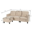 thumbnail image 4 of Costway Convertible Sectional Sofa Couch Fabric L-Shaped Couch Cushion Beige, 4 of 9