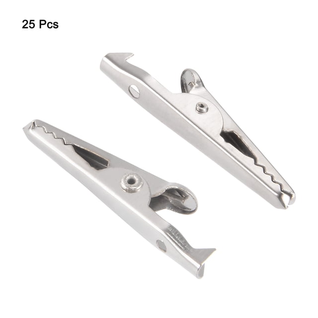 Unique Bargains 25 Pcs Pinces Crocodile Ton Argent Pinces de Test Pinces Crocodile