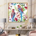 thumbnail image 2 of Designart 'Rosella Birds Sitting On Flowers Tree Branch' Traditional Framed Canvas Wall Art Print, 2 of 5