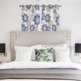thumbnail image 3 of Geometric Flower Kitchen Curtains Window Panels, Vintage Country Floral Blue Grey on Linen Insulated Window Treatment Curtain, Grommet Curtains for Bedroom/Living Room/Bathroom, 2 Piece 42"Wx45"L, 3 of 8