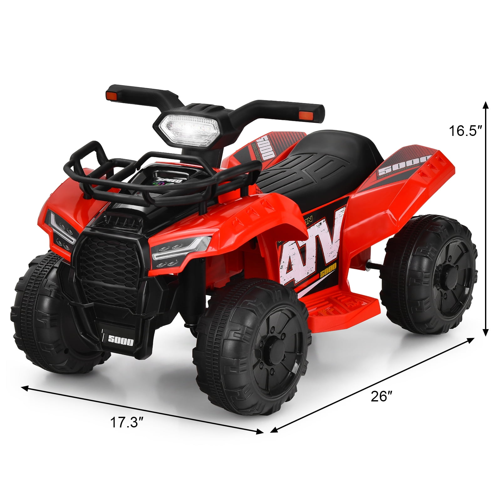 Infans 6V Kids ATV Quad Electric Ride On Car Toy Toddler w/LED Light&MP3 Rose