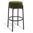 thumbnail image 5 of SAFAVIEH Couture Paisleigh Round Backless Bar Stool, Forest Green/Black, 5 of 10