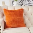 thumbnail image 6 of Home Soft Things Sculpted Stripe Faux Fur Pillow Covers, 1 piece, 20"x20", Burnt Orange, 6 of 9