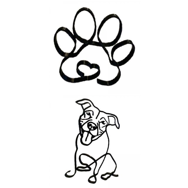 2 esculturas de perro minimalistas para dormitorio, oficina, estantería, estatuilla decorativa Colco Estatuilla de animales