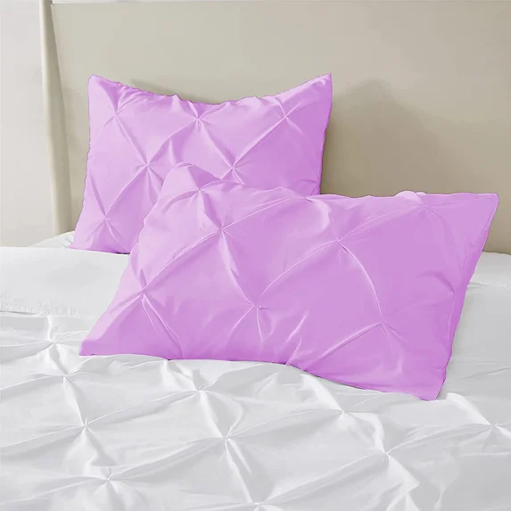 Egyptian Cotton Euro Sham 16X16 Size Pillow Covers Pinch Pleated 600 Thread Count Sateen Ultra Soft Long Stable Cotton Comfortable Bed Pillow Cover (Set of 2, Lilac)