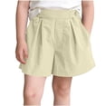 thumbnail image 2 of Amidoa Girls Shorts Toddler Casual Summer Soft Elastic Waist Solid Color With Pockets Shorts for Kids Khaki Size 8, 2 of 6