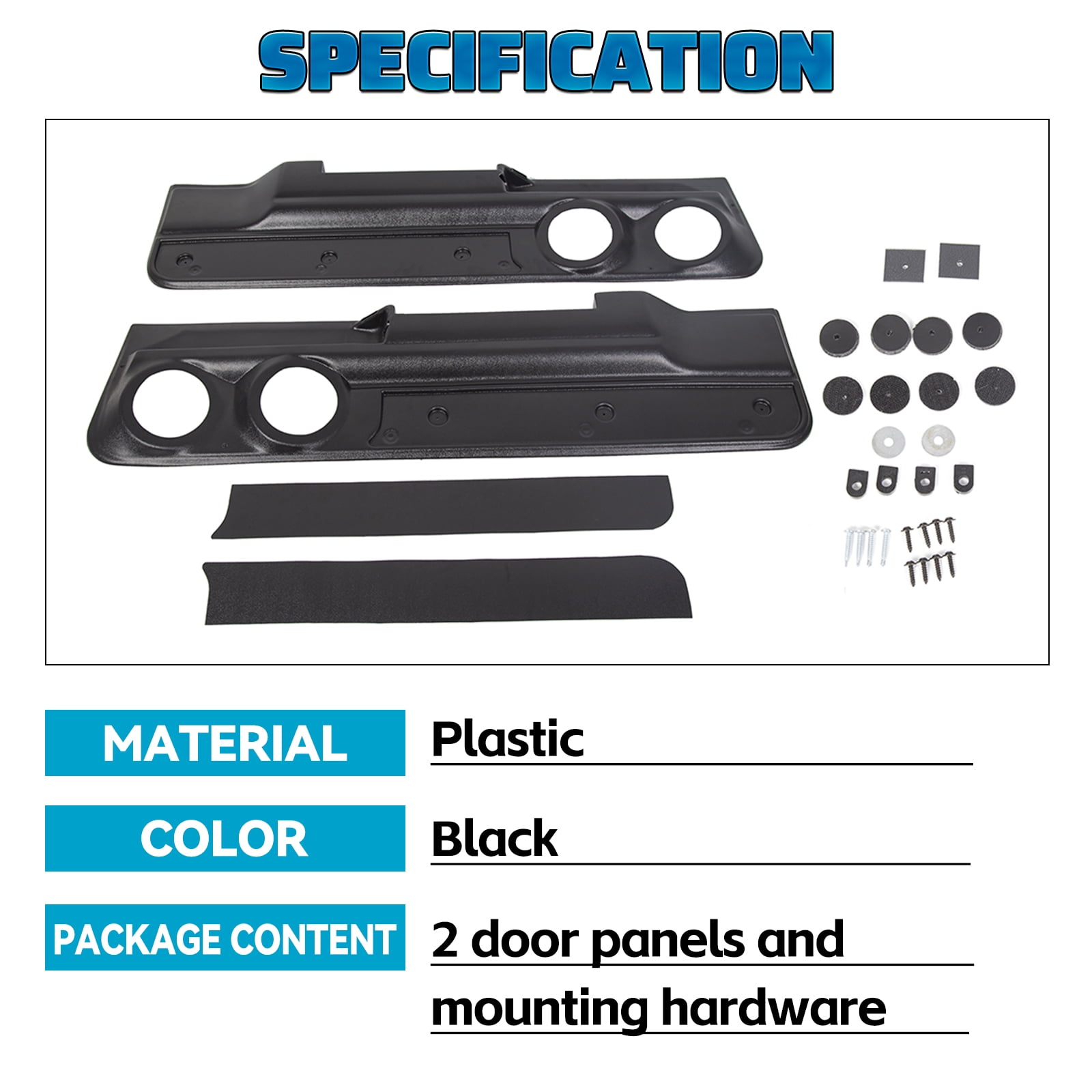 Kojem Lower Door Panel Set 2-speaker Compatible with 1978-1988 Monte Carlo Malibu (2dr) & El Camino Cutlass Regal
