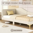 thumbnail image 6 of Costway Twin Size Upholstered Daybed Rivet-Tufted Platform Bed with Metal Legs, 6 of 10