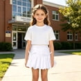 thumbnail image 2 of Fgnfyis Skirts for Girls Bow Ribbon Flutter Party Shorts Adorable Lightweight Skirt Girls White 6-7 Years, 2 of 7
