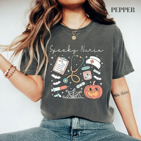 Spooky Nurse T-shirt, Halloween Nurse T-shirt, Spooky Nurse T-shirt, Halloween Gifts For Nurses, Funny Halloween T-shirt, Halloween T-shirt.