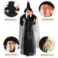 thumbnail image 4 of ​​GiLiling 70" Animatronic Hanging Witch Halloween Prop​​ | Life-Size Hanging Decor with Voice/Sound Effects & LED Lighting for Indoor/Outdoor Haunted House Productions, 4 of 9