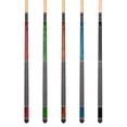 thumbnail image 2 of ASKA L9 Series Set of 5 Premium Pool Cues - 58" Canadian Hard Rock Maple, Black & White Irish Linen Wrap, Decorative Dashed Rings on Shaft & Butt, Mixed Weights 18oz-21oz, 5/16x18 Joint, 2 of 5