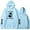 Blue, variant on Fashion Valentines Day Couple Print Hooded Fashion Fleece Pocket Sweater Coat