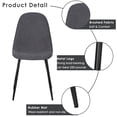 thumbnail image 3 of Homy Casa Dining Chair Set of 4, Upholstered Linen-Look Modern Kitchen Seating Chairs, Charcoal Gray, 3 of 7