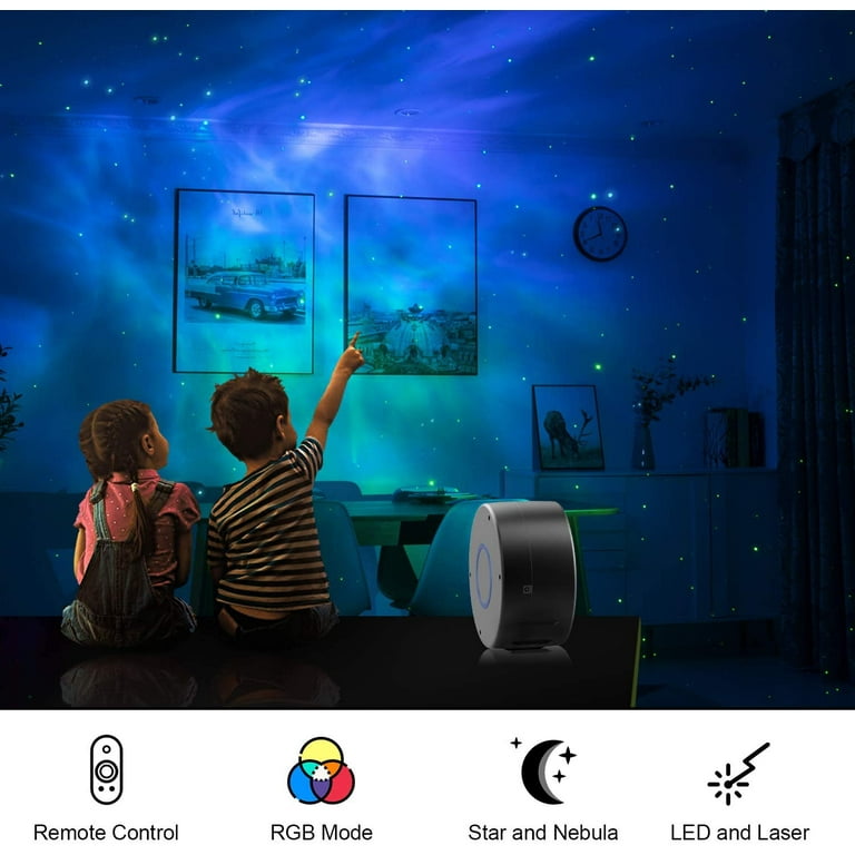 EIMELI Star Projector Night Lights, 3 in 1 Galaxy Projector Light, Sky  Nebula/Moving Ocean Wave, Gift for Kids Adults for Bedroom/Party with Hi-Fi  Stereo Bluetooth Speaker, Voice&Remote Control 