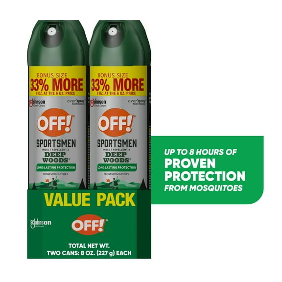 OFF! Sportsmen Deep Woods Insect Repellent, Mosquito Bug Spray, 2 Count, 16 oz