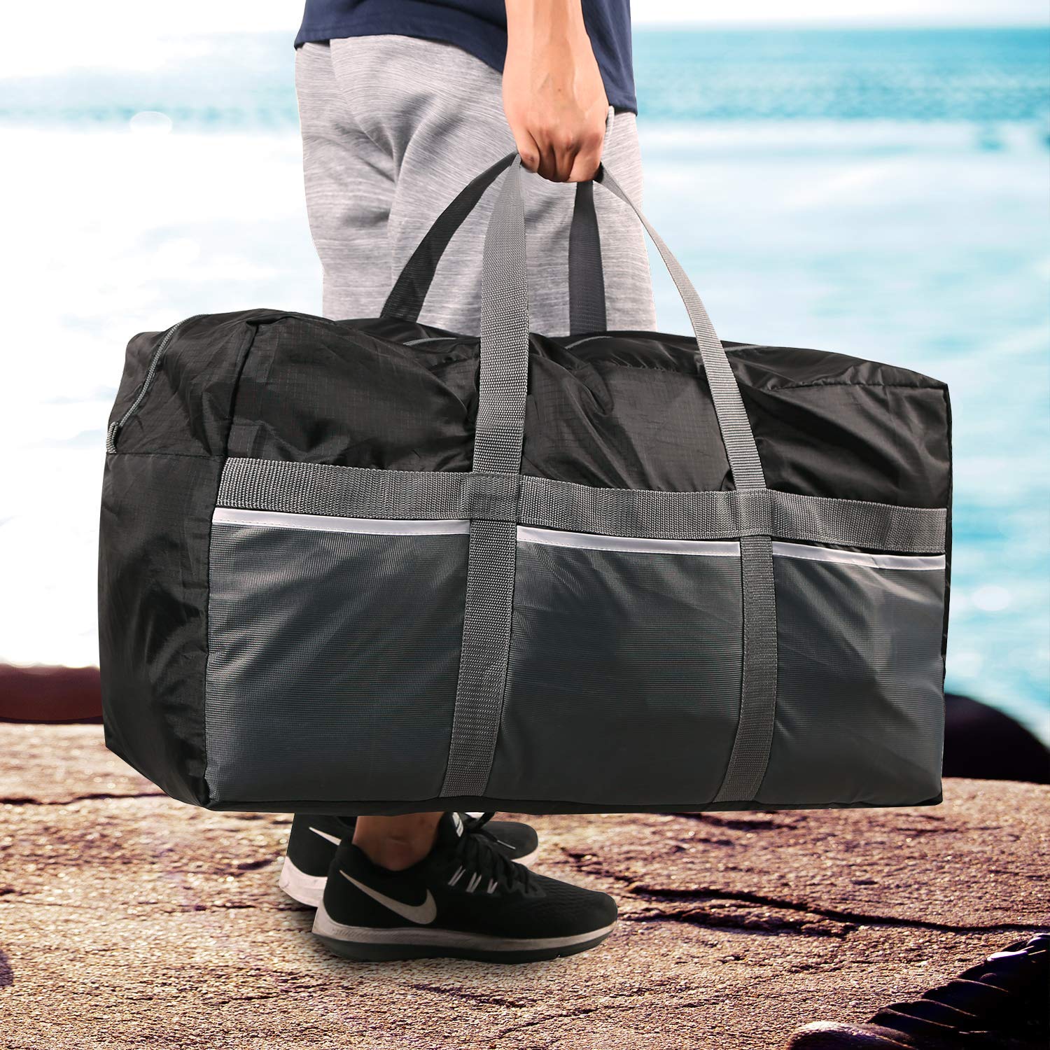 REDCAMP Extra Large 31'' Duffle Bag 96L Black Lightweight, Waterproof Travel Duffel Bag Foldable for Men Women - image 5 of 7